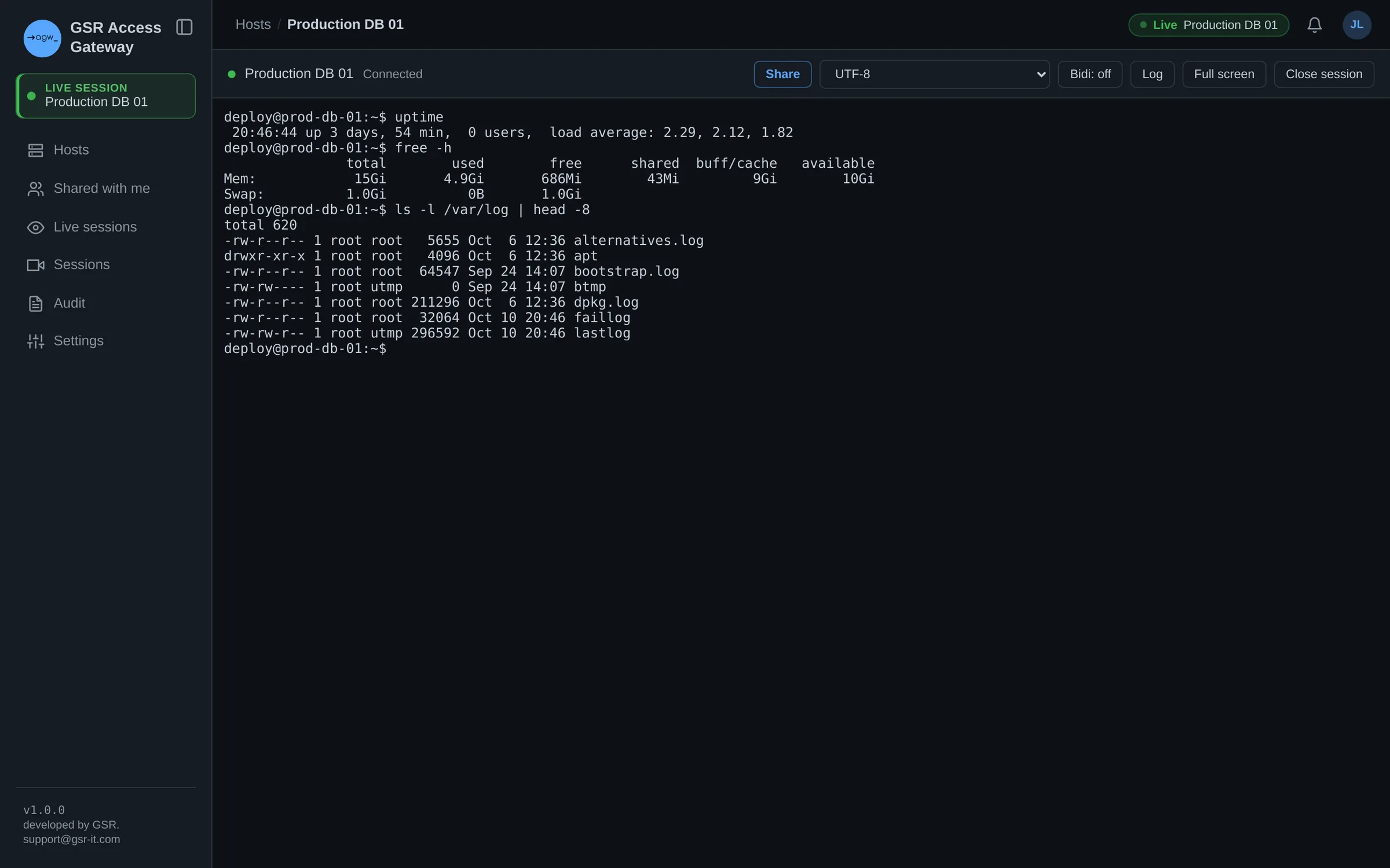 Interactive SSH terminal in the browser