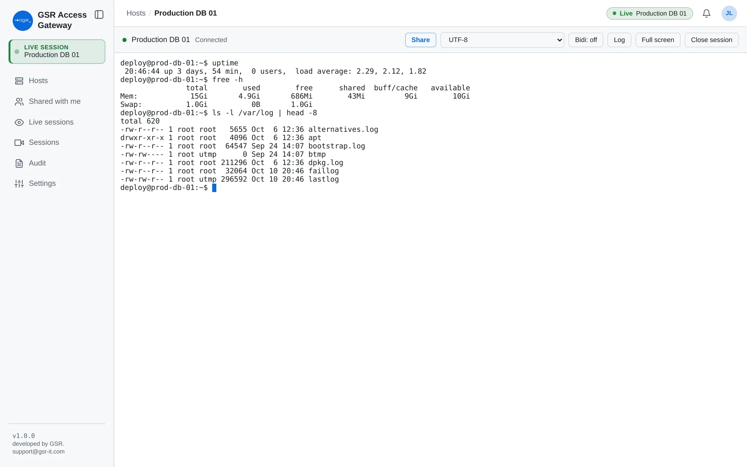 Interactive SSH terminal in the browser