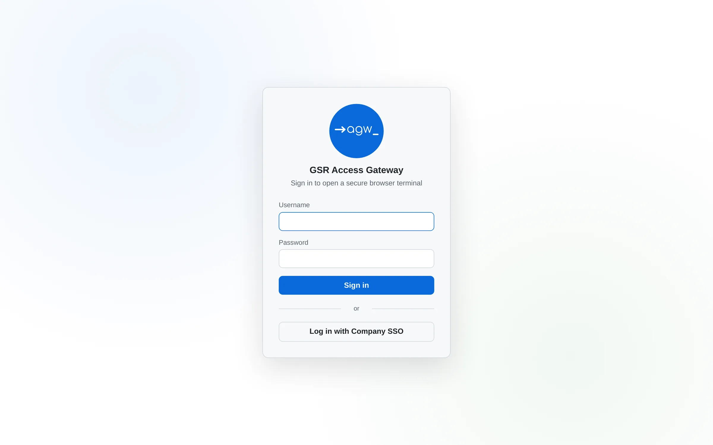 Sign-in page with company SSO